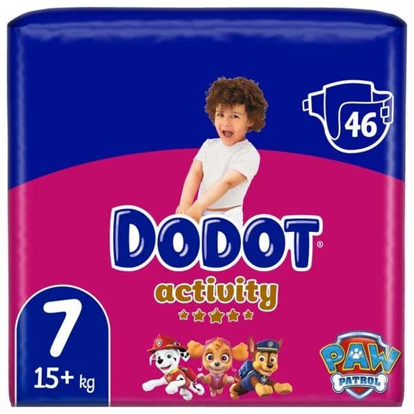 Pañal +15 kg Talla 7 DODOT ACTIVITY, paquete 46 uds - 46 ud - Imagen del producto en Findit