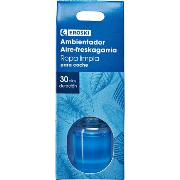Ambientador de coche olor ropa limpia EROSKI, 1 ud - 1 ud - Imagen del producto en Findit