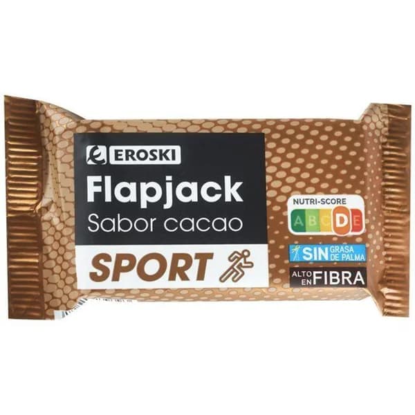 Barrita flapjack sabor cacao EROSKI, 1 ud, 50 g - 0.05 kg - Imagen del producto en Findit
