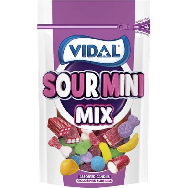Gominolas Sour mini mix VIDAL, bolsa 180 g - 1 ud - Imagen del producto en Findit
