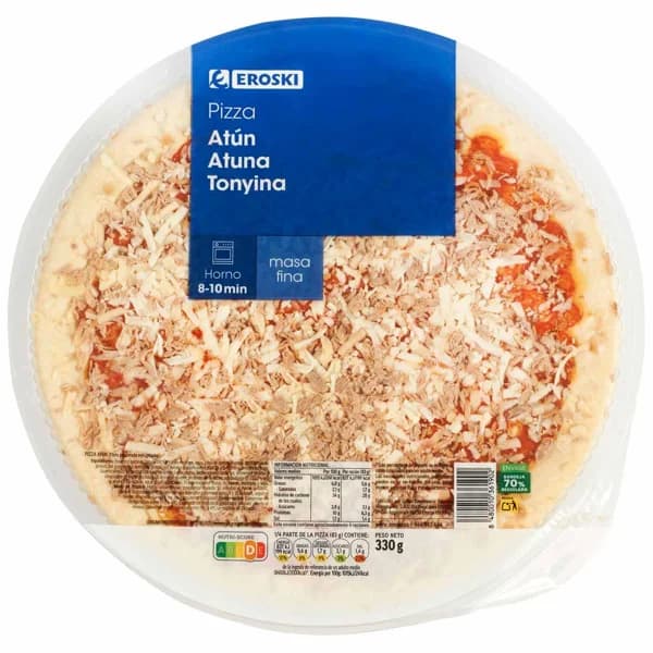 Pizza de atún EROSKI, 1 ud, 330 g - 1 ud - Imagen del producto en Findit