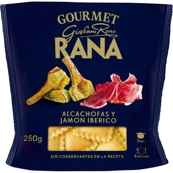 Pasta fresca ravioli con alcachofa y jamón RANA, bolsa 250 g - 0.25 kg - Imagen del producto en Findit