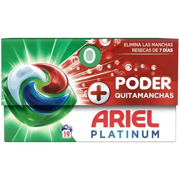 Detergente cápsulas ARIEL EXTRA PODER QUITAMANCHAS, caja 19 uds - 19 ud - Imagen del producto en Findit