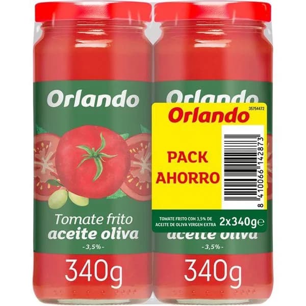 Tomate frito con aceite de oliva ORLANDO, pack 2x340 g - 0.68 kg - Imagen del producto en Findit