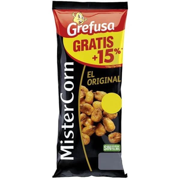 Maíz original Mr. Corn GREFUSA, bolsa 115 g + 15 % - 1 ud - Imagen del producto en Findit