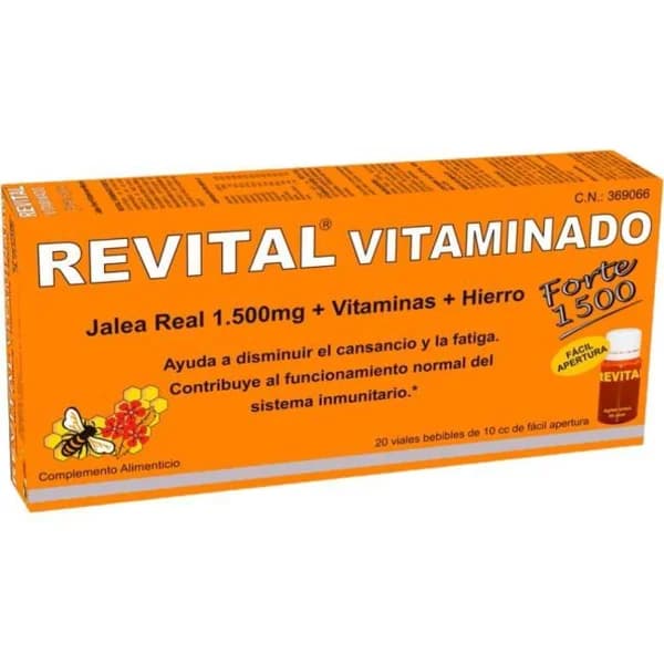 Complemento alimenticio REVITAL VITAMINADO FORTE, caja 20 viales - 20 ud - Imagen del producto en Findit