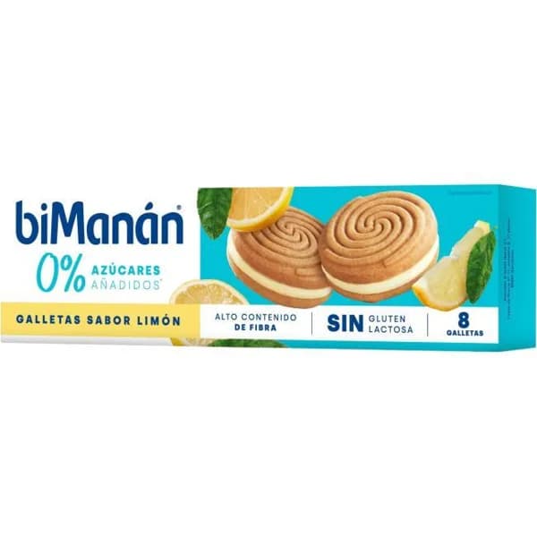 Galleta limón 0% azucares BIMANAN, caja 125 g - 0.13 kg - Imagen del producto en Findit