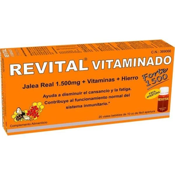 Complemento alimenticio REVITAL VITAMINADO, caja 20 viales - 20 ud - Imagen del producto en Findit