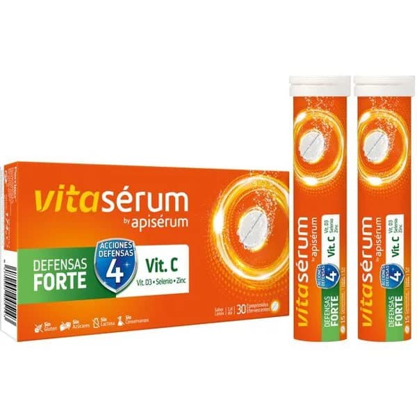 Comprimidos efervescentes con Vitamina C VITASERUM, tubo 30 uds - 30 ud - Imagen del producto en Findit