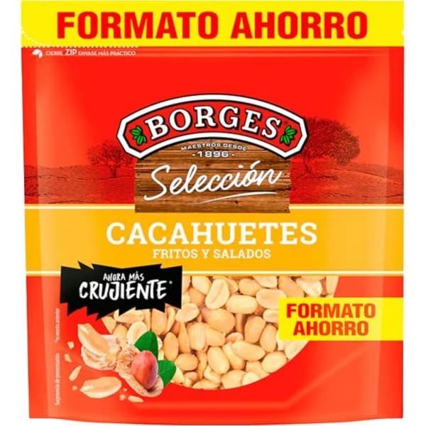 Cacahuete frito y salado BORGES, bolsa 300 g - 0.3 kg - Imagen del producto en Findit
