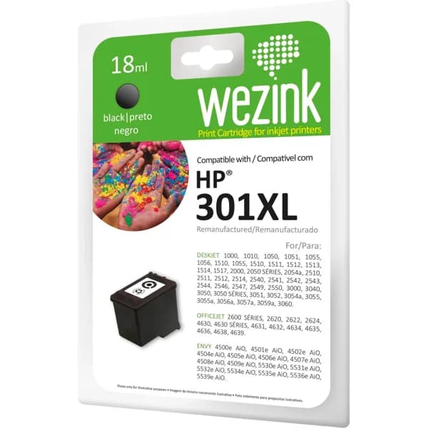 Cartucho de tinta negro compatible con HP 301XL WEZINK, 1 ud - 1 ud - Imagen del producto en Findit