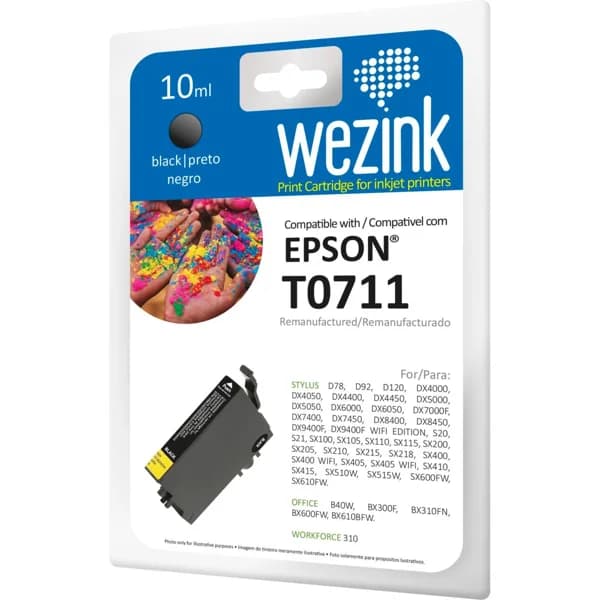 Cartucho de tinta negro compatible con Epson T0711 WEZINK, 1 ud - 1 ud - Imagen del producto en Findit