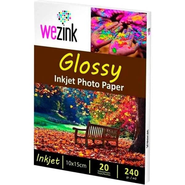Papel foto satinado, 10x15 cm, WP10 WEZINK, 20 hojas - 20 ud - Imagen del producto en Findit