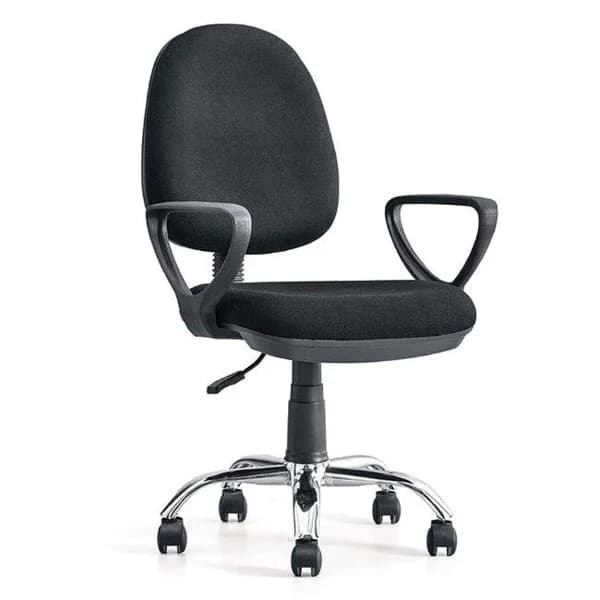 Silla de escritorio giratoria Angus negra, regulable, ruedas nylon, 88-99x59x57 cm - 33.63 m - Imagen del producto en Findit