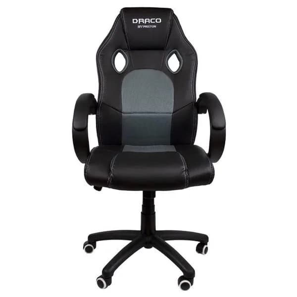 Silla de escritorio gaming Draco negra, regulable PRIXTON, 62x66x112-122 cm - 1 ud - Imagen del producto en Findit