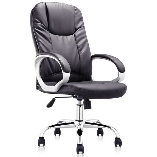 Silla de escritorio giratoria Swift, simil piel negra, regulable, 104-114x66x69 cm - 45.54 m - Imagen del producto en Findit