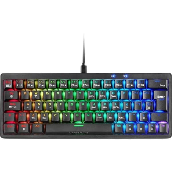 Teclado gaming con cable, negro con swith azul, HOT-SWAP mecanico MKMINIPRO - 1 ud - Imagen del producto en Findit