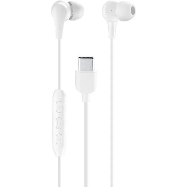 Auriculares de botón blancos, micrófono, USB-C, In Ear Music Sound CELLULAR LINE - 1 ud - Imagen del producto en Findit