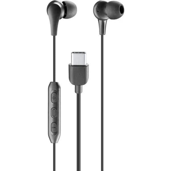 Auriculares de botón negros, micrófono, USB-C, In Ear Music Sound CELLULAR LINE - 1 ud - Imagen del producto en Findit