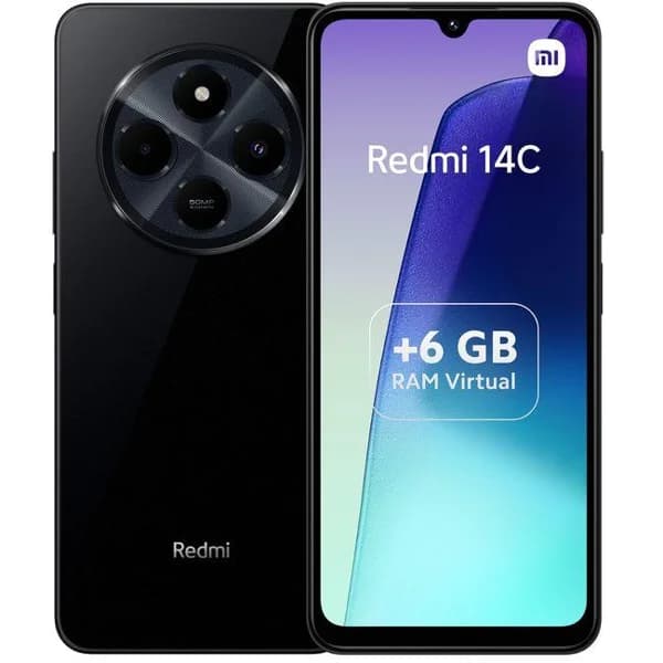 Smartphone libre Midnight black, 6+128 GB, Redmi 14C XIAOMI - 1 ud - Imagen del producto en Findit