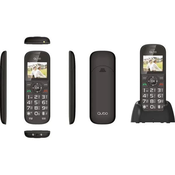 Teléfono móvil libre negro, D-1803 Senior QUBO - 1 ud - Imagen del producto en Findit