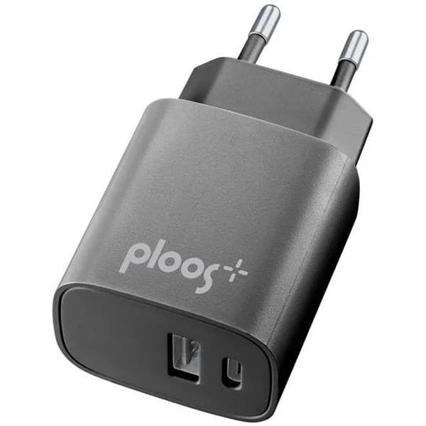 Cargador de red negro con 2 puertos: USB y USB-, 20+18 W, PLTC2USBPD20WK PLOSS - 1 ud - Imagen del producto en Findit
