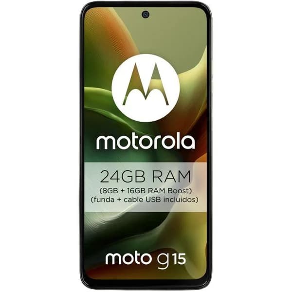 Smartphone libre verde 8+256 GB, Moto G15 MOTOROLA - 15 ud - Imagen del producto en Findit
