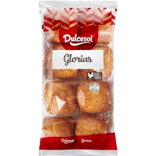 Magdalenas cuadradas DULCESOL, 8 uds, paquete 254 g - 1 ud - Imagen del producto en Findit