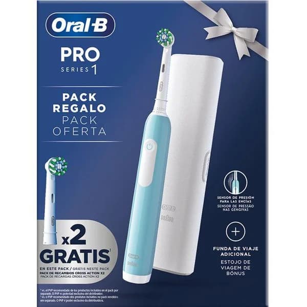 Cepillo Eléctrico Pro1, Turquesa, estuche viaje, 2 recambios ORAL B - 1 ud - Imagen del producto en Findit