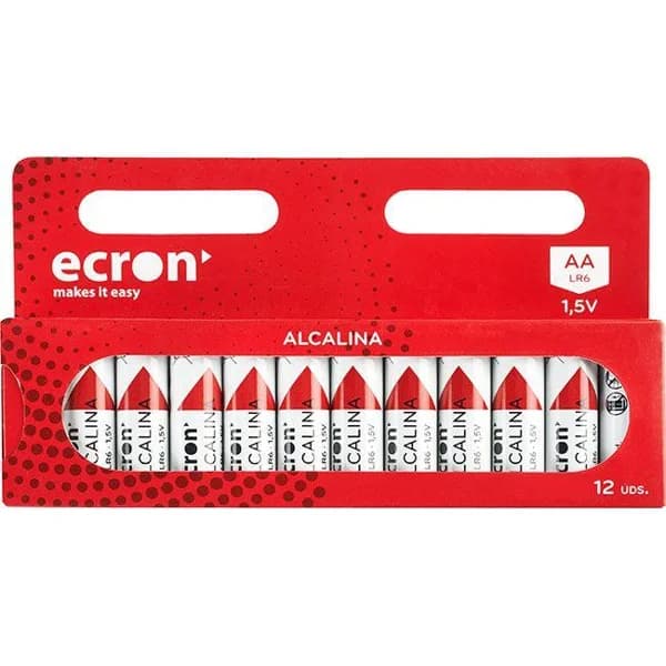 Pila alcalina LR06 (AA) ECRON, pack 12 uds - 12 ud - Imagen del producto en Findit