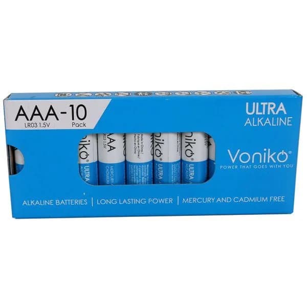 Pila ultra alcalina LR03 (AAA) VONIKO, pack 10 uds - 10 ud - Imagen del producto en Findit