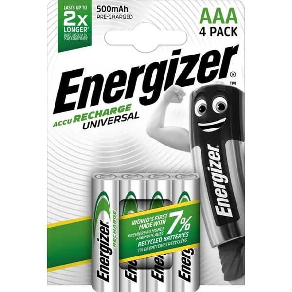 Pila recargable HR03 (AAA) 500 mAh ENERGIZER, pack 4 uds - 4 ud - Imagen del producto en Findit