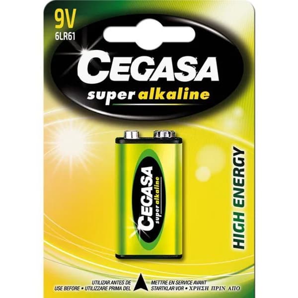 Pila super alcalina 6LF22 (9V) CEGASA, pack 1 ud - 1 ud - Imagen del producto en Findit