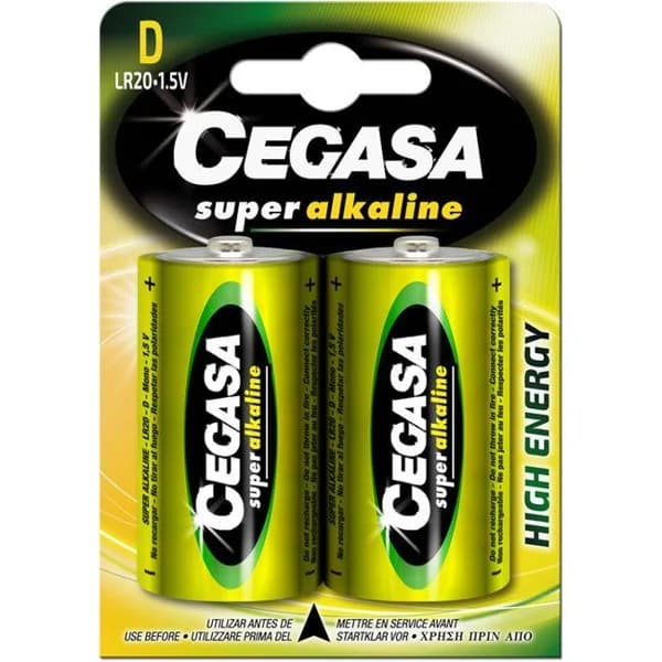 Pila super alcalina LR20 (D) CEGASA, pack 2 uds - 2 ud - Imagen del producto en Findit
