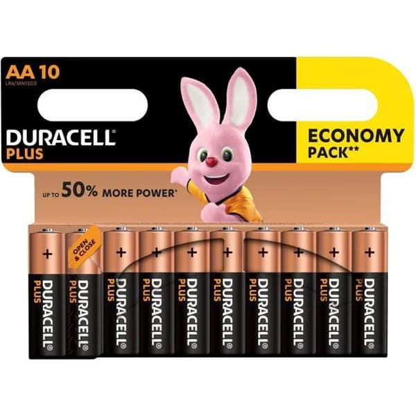 Pila alcalina Plus Power LR06 (AA) DURACELL, pack 10 uds - 10 ud - Imagen del producto en Findit