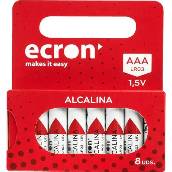 Pila alcalina LR03 (AAA) ECRON, pack 8 uds - 8 ud - Imagen del producto en Findit