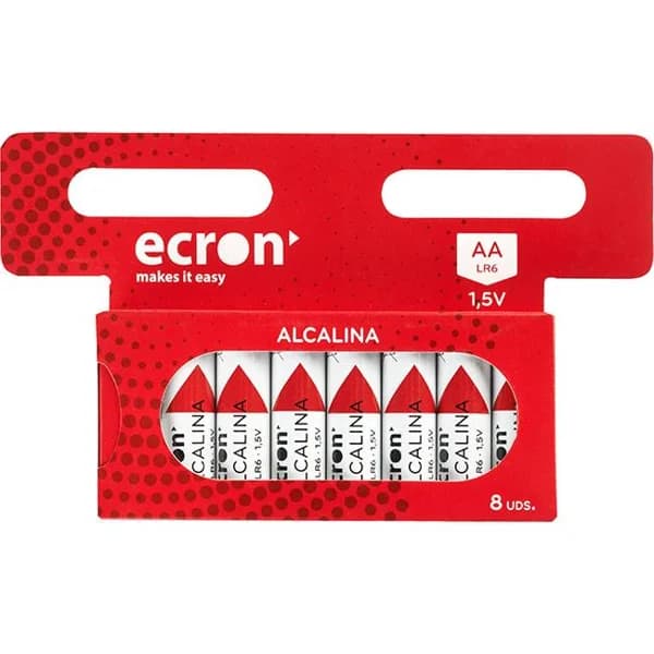 Pila alcalina LR06 (AA) ECRON, pack 8 uds - 8 ud - Imagen del producto en Findit