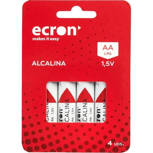 Pila alcalina LR06 (AA) ECRON, pack 4 uds - 4 ud - Imagen del producto en Findit
