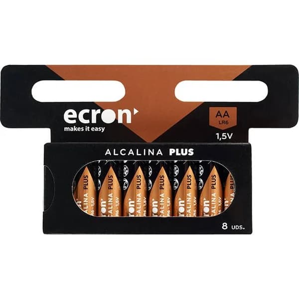 Pila alcalina LR06 (AA) ECRON+, pack 8 uds - 8 ud - Imagen del producto en Findit