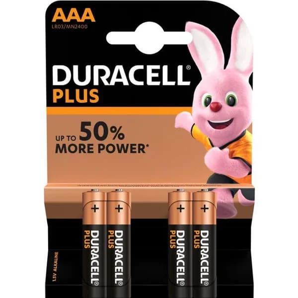 Pila alcalina Plus Power LR03 (AAA) DURACELL, pack 4 uds - 4 ud - Imagen del producto en Findit