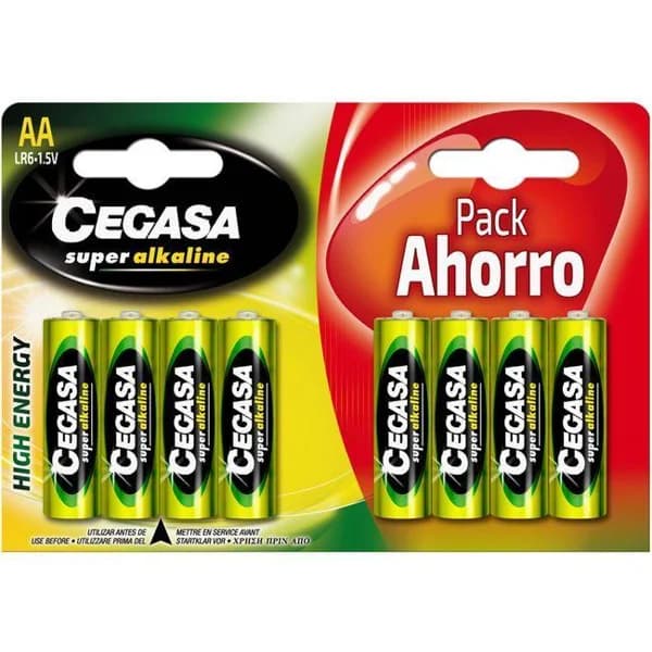 Pila super alcalina LR06 (AA) CEGASA, pack 8 uds - 8 ud - Imagen del producto en Findit