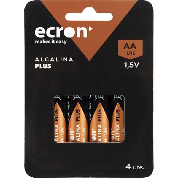Pila alcalina LR06 (AA) ECRON+, pack 4 uds - 4 ud - Imagen del producto en Findit