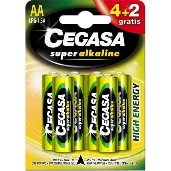 Pila super alcalina LR06 (AA) CEGASA, pack 4+2 uds - 1 ud - Imagen del producto en Findit