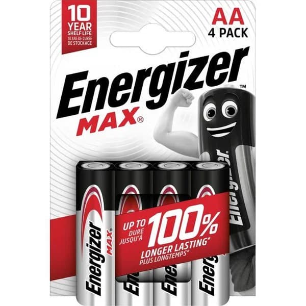 Pila alcalina max LR06 (AA) ENERGIZER, pack 4 uds - 4 ud - Imagen del producto en Findit