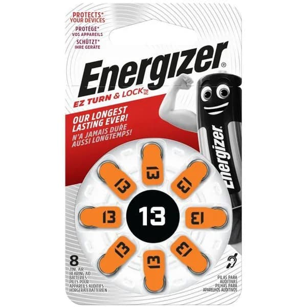 Pila para audífono, zinc air 13 ENERGIZER, pack 8 uds - 8 ud - Imagen del producto en Findit
