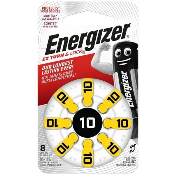Pila para audífono, zinc air 10 ENERGIZER, pack 8 uds - 8 ud - Imagen del producto en Findit