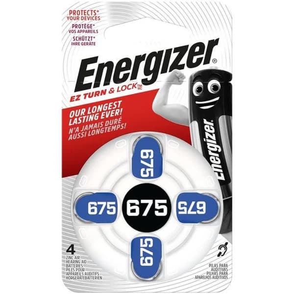 Pila para audífono, zinc air 675 ENERGIZER, pack 4 uds - 4 ud - Imagen del producto en Findit