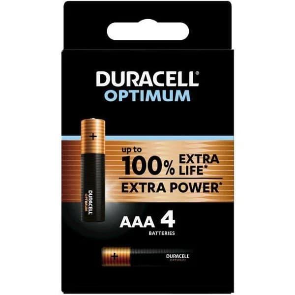 Pila alcalina optimum  LR03 (AAA) DURACELL, pack de 4 uds - 4 ud - Imagen del producto en Findit