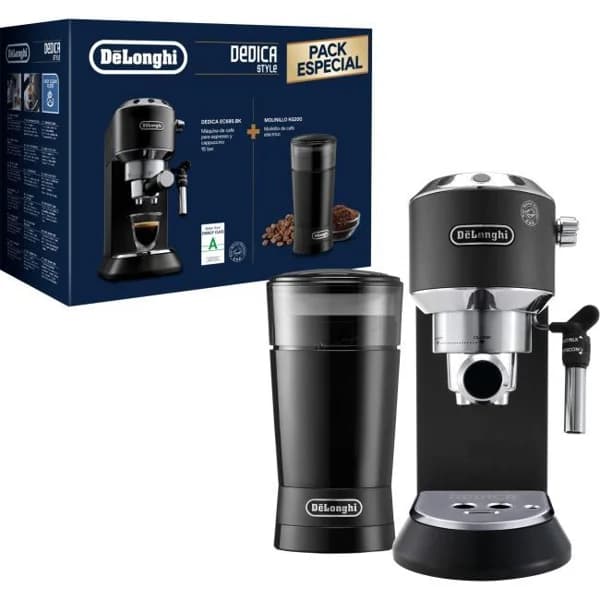 Cafetera express. 1300W, 1,3L, regalo de molinillo Kg200,  Dedica EC685M DELONGHI - 1 ud - Imagen del producto en Findit