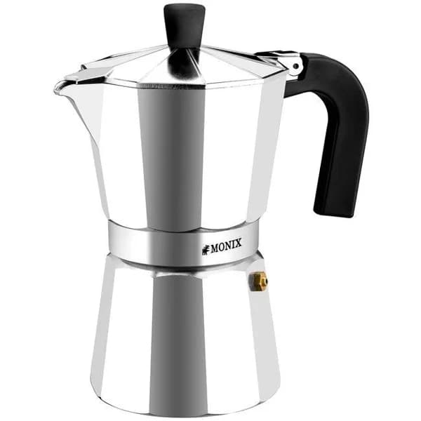 Cafetera de aluminio Vitro Express, apto para cocinas eléctricas, gas y vitrocerámica MONIX, 6 tazas - 6 ud - Imagen del producto en Findit